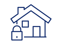 A house icon with a lock